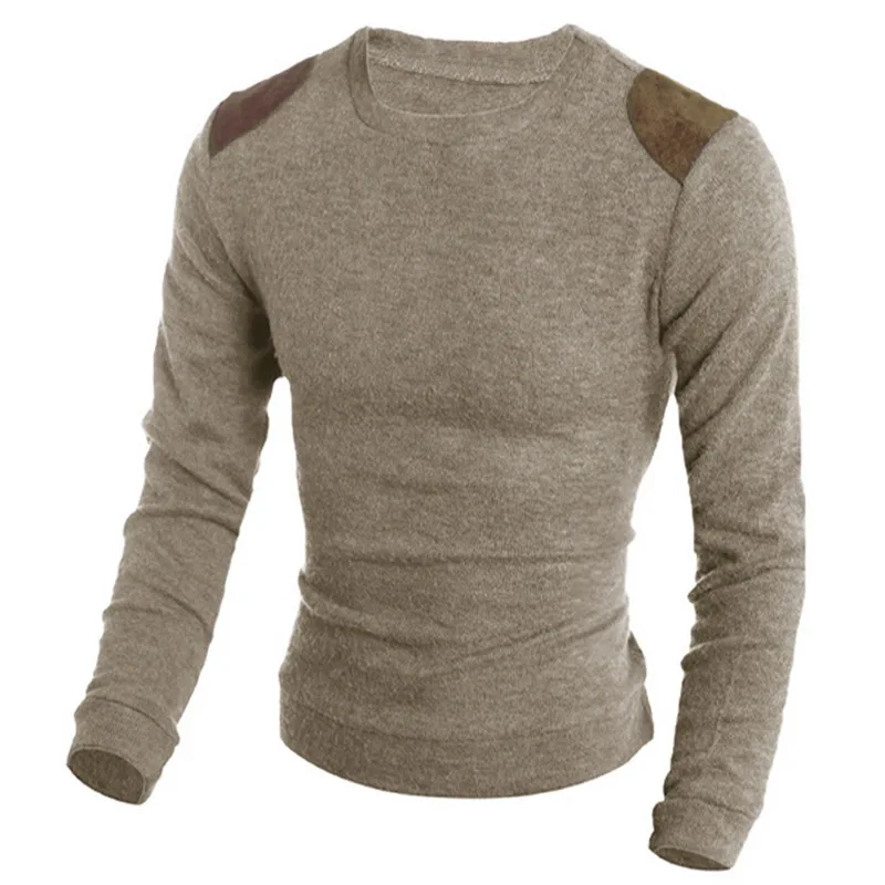PUI men TIUA мужской Тонкий Повседневный свитер модный тканый пуловер толстый свитер Мужская брендовая одежда - Цвет: Brown