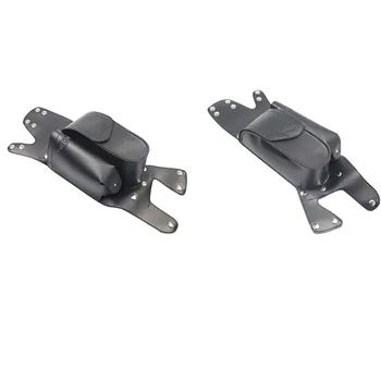 

Motorcycle Pu Leather Saddle Bag Guard Bag with Water Bottle Holder for Touring Road King Glide Electra Street Glide