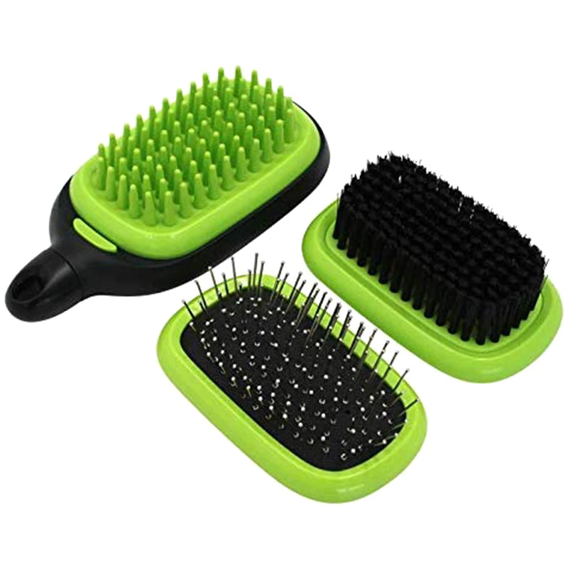 Pin and Bristle Brush for Dogs Cats Grooming Comb, Pet Bath Massage