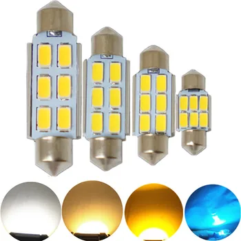 

JGAUT 1PCS CANBUS Warm White Yellow 31MM 36MM 39MM 41MM 12V 6SMD LED Festoon Dome,license plate,roof,glove box lighting interior