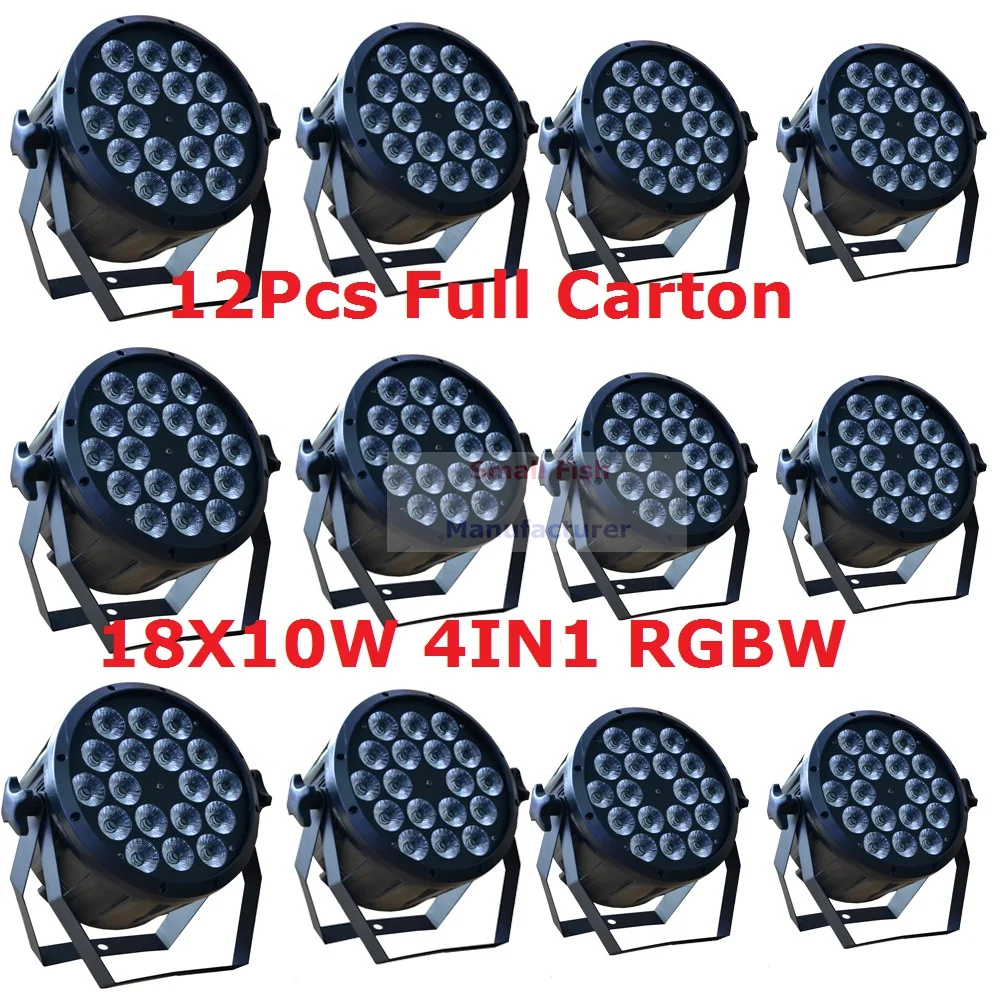12 шт. светодиодный прожектор Par 18X10W 4 в 1 RGBW тонкий Can стробоскоп лазерный DMX DJ диско