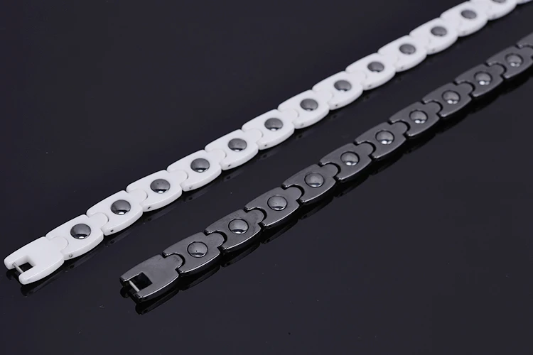 Гладкий черный/белый керамический мужской браслет женский мужской s браслеты для женщин аксессуары здоровые магнитные Парные браслеты ювелирные изделия