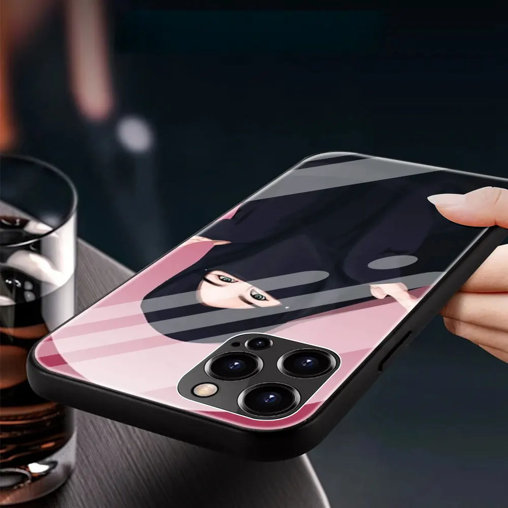 Tempered Glass Case For Apple iPhone 11 Pro Max 12 Mini XR 7 8 Plus SE 2020 X XS 6 6S Phone Cover Funda Crown Hijab Face Muslim