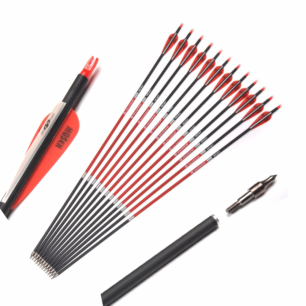 

Стрелы Spine 500 карбоновые со сменным наконечником, 30 дюймов, диаметр 7,8 мм