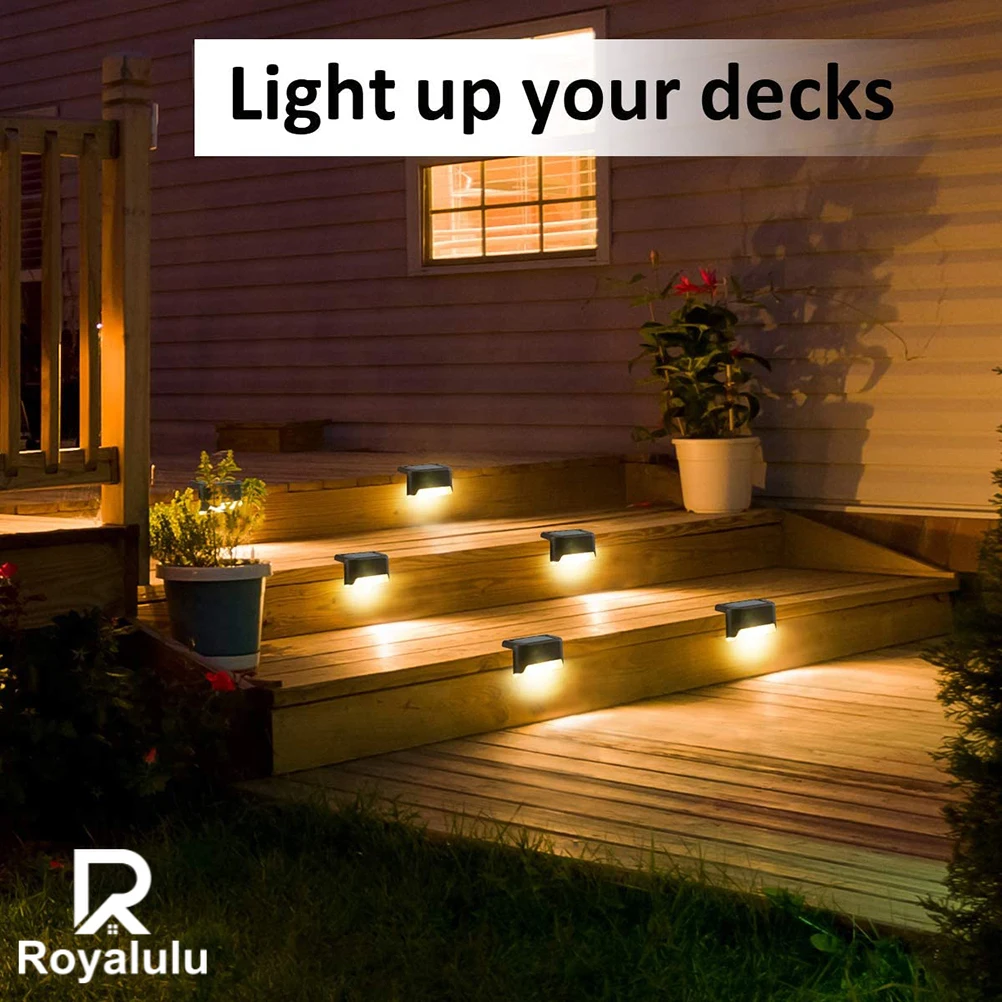 Warm White Garden Landscape Step Deck Lights LED Solar Lamp Balcony Fence Lights Outdoor Waterproof Path Stair Wall Lighting 1 Warm White Garden Landscape Step Deck Lights LED Solar Lamp Balcony Fence Lights Outdoor Waterproof Path Stair Wall Lighting 1