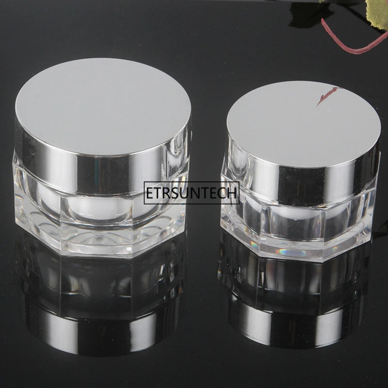 Refurbished Price for  50pcs 15g 30g Empty Acrylic Bottle Cosmetics Cream Packing Jar Top Grade Sample Box Nail Beauty Gli