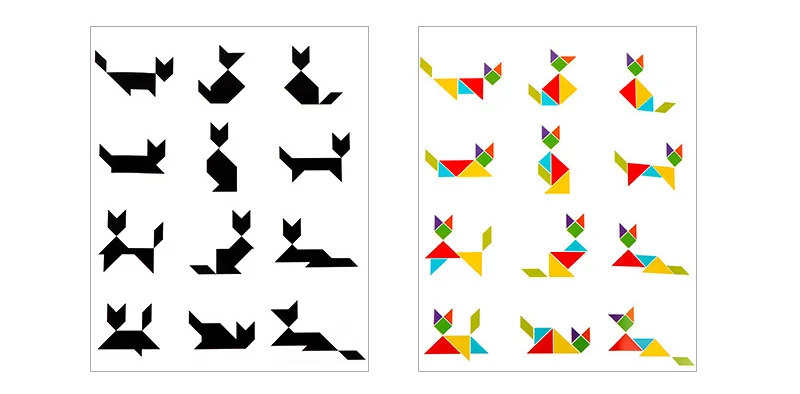 Монтессори обучающая Волшебная книга Магнитная 3D Головоломка Tangram игра креативная головоломка магнитная головоломка подарок для мальчиков и девочек PT-12