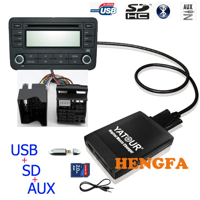 Yatour Car Digital CD Music Changer USB MP3 AUX adapter  For Ford (Europe 2003-2010) quadlock 6000CD 6006CD 5000C yt-m06