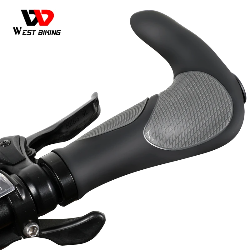 WEST BIKING Bike Grips Handlebar Rubber Anti-Slip Mountain Shofar Bisiklet Elcik Grip Ends Bicycle | Спорт и развлечения