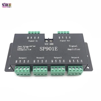 

DC5V-24V LED Signal Amplifier SP901E led SPI controller 4CH group Amplifier for WS2812 2811 dmx512 led pixels strip magic module