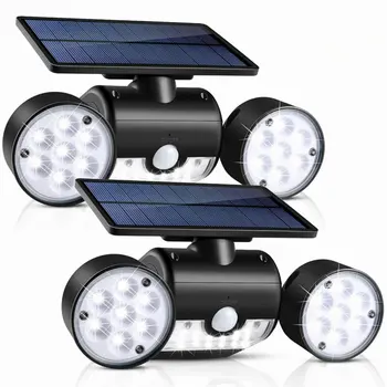 

LED Solar Light Dual Head Solar Lamp PIR Motion Sensor Spotlight Waterproof Outdoor Adjustable Angle Lights For Garden Wall