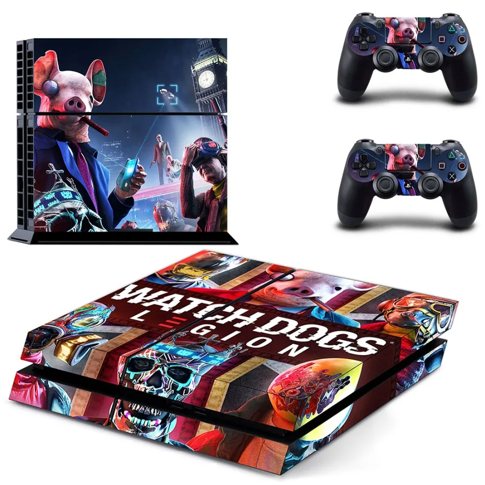 Часы Собаки Легион наклейка для PS4 Наклейка для DualShock playstation 4 консоль и 2 контроллера наклейка для PS4 виниловая наклейка