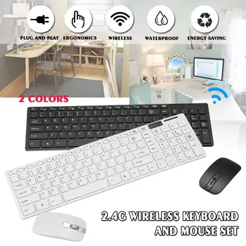 

LEORY Wireless Keyboard and Mouse Combo Ultra-Thin Business Low-Noise Ergonomic Keyboard Mouse Set for Mac Pc Win XP/7/10