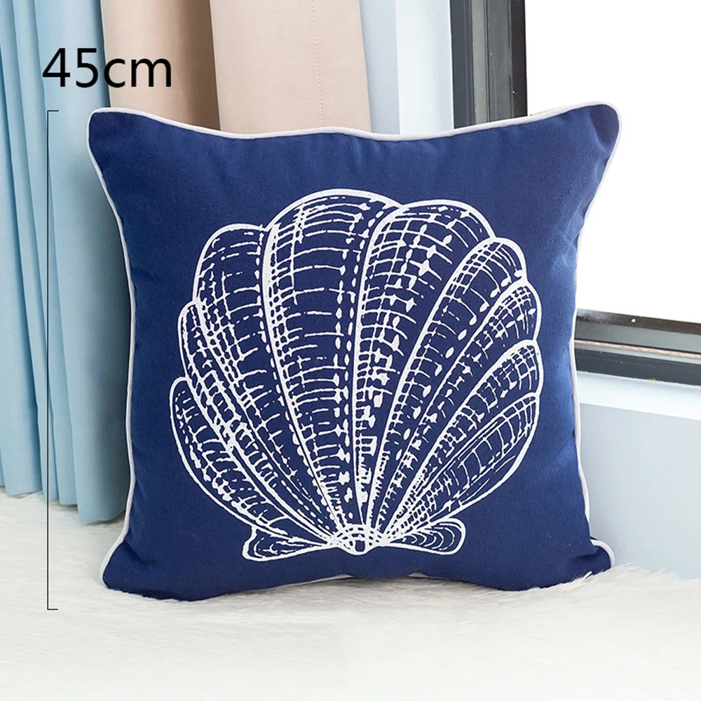 45x45 Средиземноморский гребешок раковины узор Морская звезда Подушка Диван оконная Подушка Декор для автомобиля