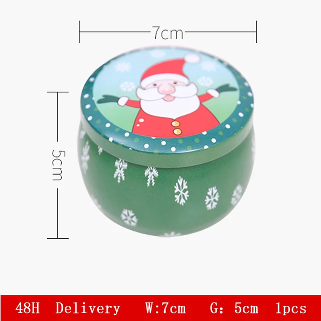 Creative Christmas Candle Tinplate Tint Smokeless Gift Day Atmosphere Decoration 