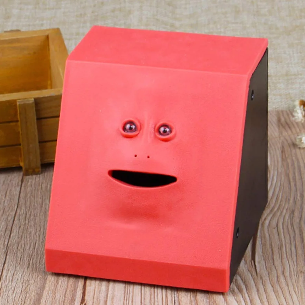  Newly Face Money Eating Coin Bank Battery Powered Saving Box Kids Toys Gifts VA88