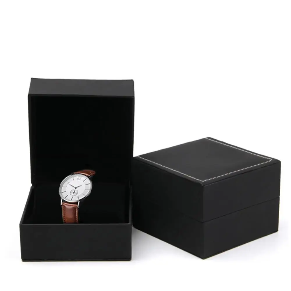 HOT ！！！ Dustproof Faux Leather Watch Storage Box Jewelry Display Case Organizer Gift