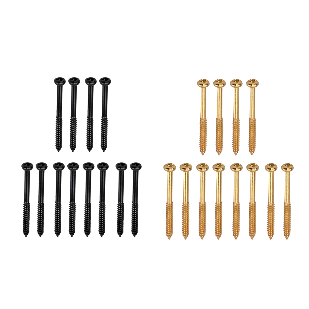 12 Pieces Bass Pickup Mounting Screws for PB JB  Pickups 2 Colors