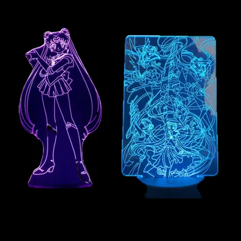 

Sailor Moon 3D Night Light LED Tsukino Usagi Lamp Xmas Fairy Lampara Decoration Home Lighting Creative Lamp Lampki Nocne Lampe