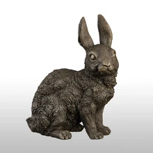 ATLIE Бронзовая поучительная Статуэтка кролика, Китайский Зодиак, животное, статуя фэн-шуй, художественный Декор