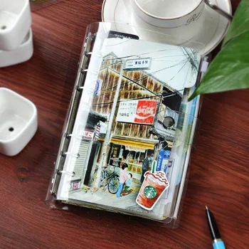 

Clear soft plastic journal Handmade diary men&women use. Spiral book with 4 booklets of 100 GSM paper, Travel journal A5/A6 size