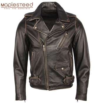 Vintage Motorcycle Jacket Men Leather Jackets Thick 100 Cowhide Genuine Leather Coat Winter Biker Jacket Innrech Market.com