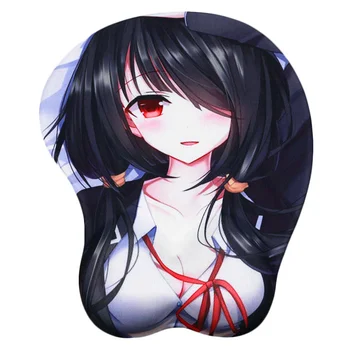 

FFFAS 3D Breast Sexy Mouse Pad Silicone Wrist Rest Long Hair Cover Eye Girl Comfortable Mousepad for Computer Laptop Tablet