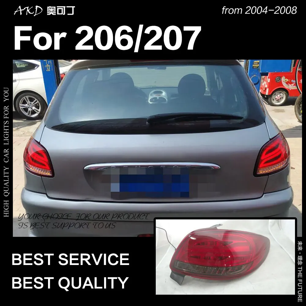 AKD автомобильный Стайлинг для Peugeot 206 задние фары 2004-2008 206CC светодиодный задний