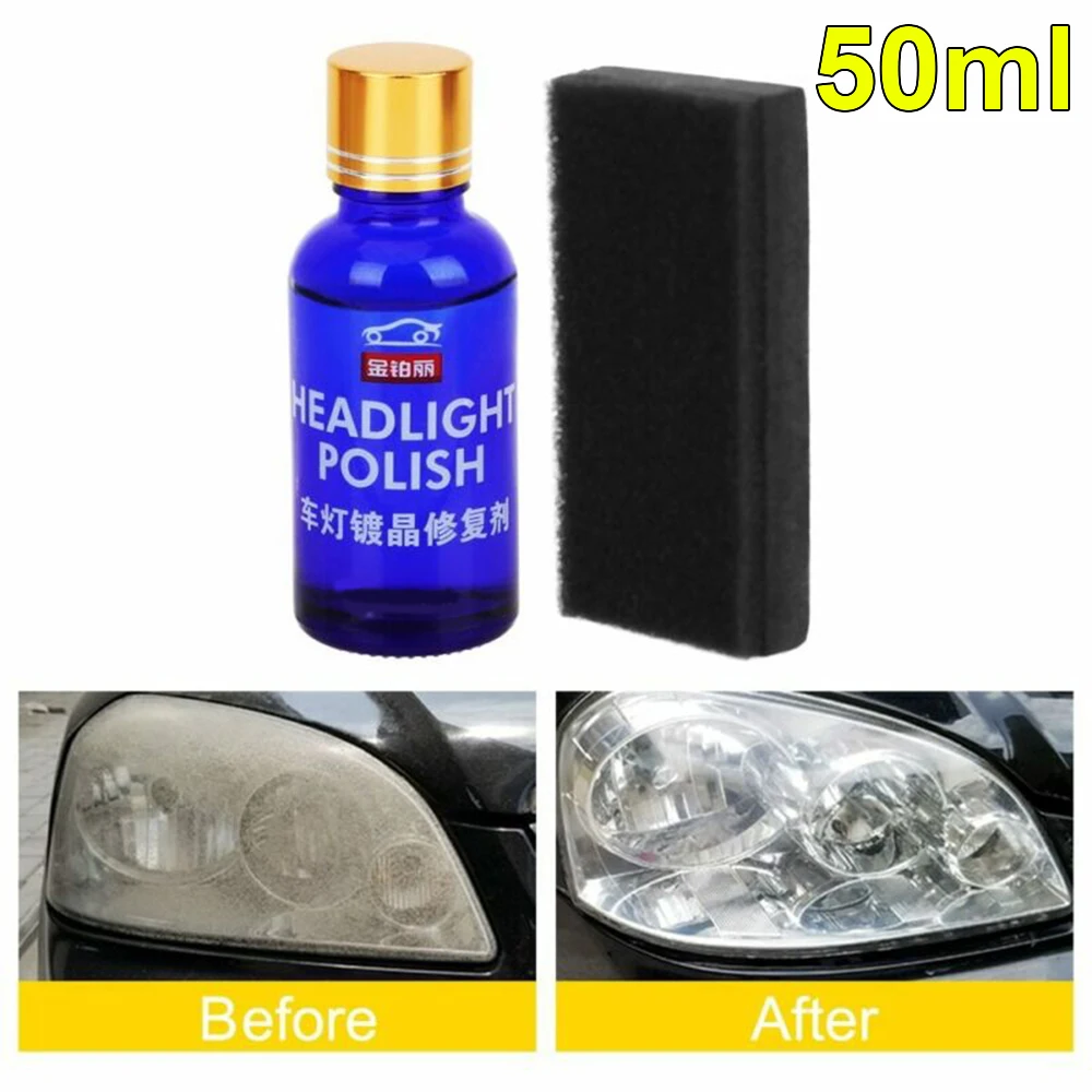  1set Blue 50ml Car Headlight Lamp Cleaning Polish Sponge Remove Scratches Repair Kit brand new Head