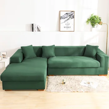 

Solid Color Corner Sofa Cover Elastic Stretch All-inclusive Anti-dust Slipcover Couch Cover Modern Fashion L shape need buy 2pcs