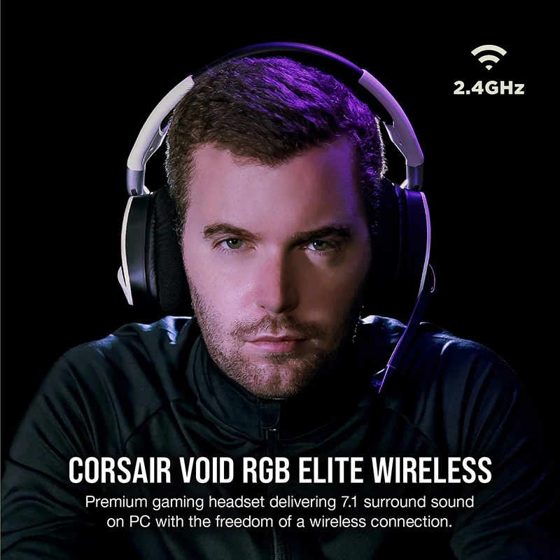 Corsair VOID RGB ELITE WIRELESS ヘッドセット Corsair-RGBライト付き