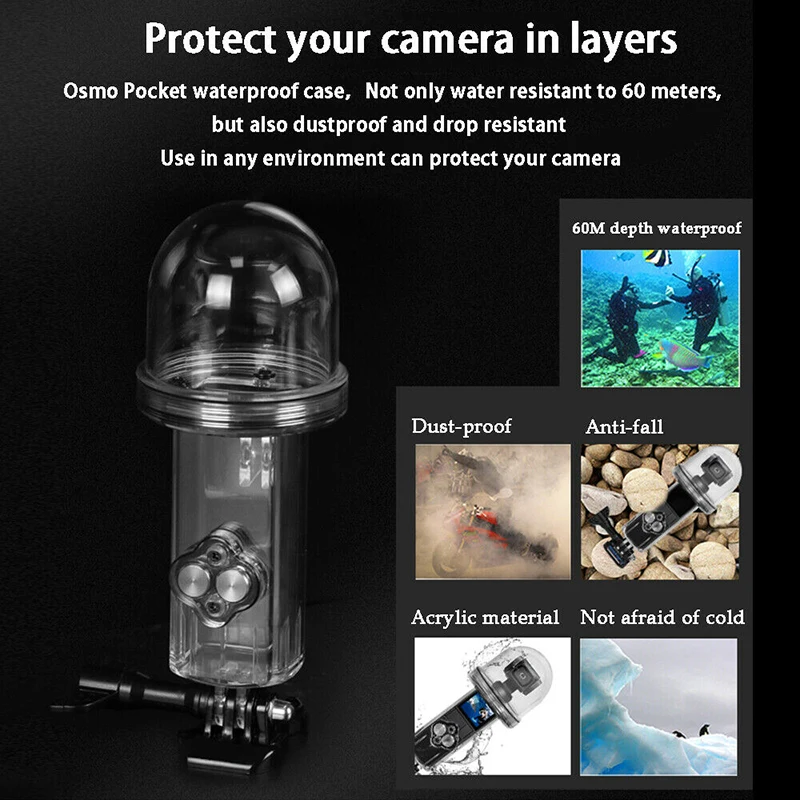 For DJI Osmo Pocket Dive Case Housing Waterproof Case Protective Diving Case Shell 60M Depth Camera Osmo Pocket Accessories