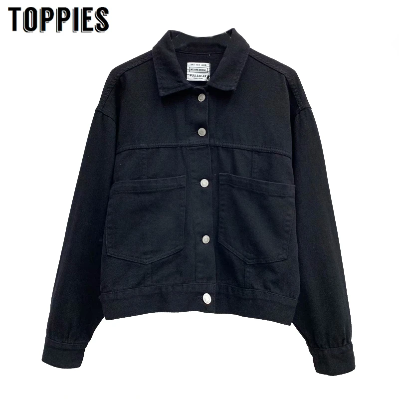 

2020 spring short jacket women solid color green button coat korean girls denim jacket streetwear