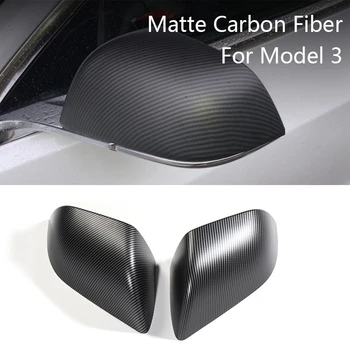 

Matte Carbon Fiber Rearview Mirrors Guard Covers Caps Side Mirror Protector for Tesla Model 3 Exterior Modification
