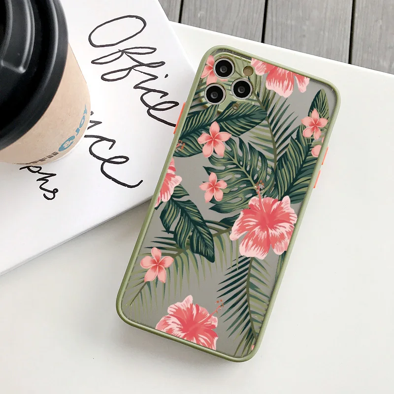 Tropical Palm Leaves Shockproof Phone Case - Stylish and Durable Cover