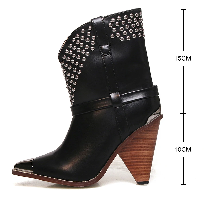 Женские модные ботинки в западном стиле 2019 шикарные кожаные ботильоны женские