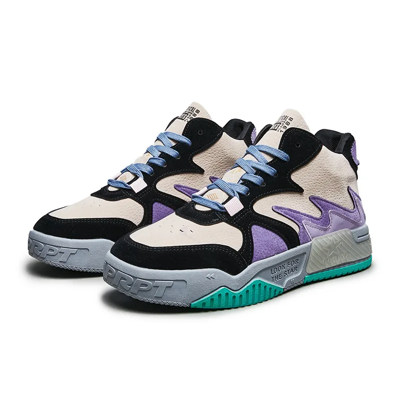 High-top Shallow Mouth Old Shoes Men's Shoes 2021 New Color Matching Wild Spring and Autumn Trend Couple Casual Sports Shoes