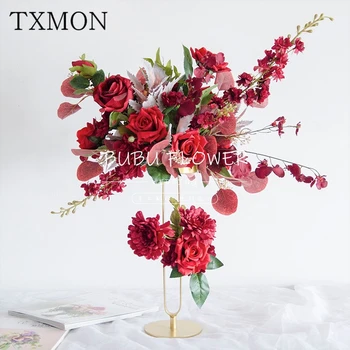 

New Custom Exquisite Wedding Event Simulation Fake Silk Flower Rose Props Wedding Floral Table Flowers Hotel Desktop Decorations