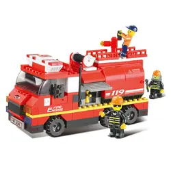 Sluban 0220 281 шт. водяной пожарный грузовик строительные блоки детские развивающие игрушки Бесплатная доставка