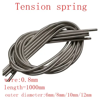 

1pc/lot wire 0.8mm 1 meter Stainless Steel Tension Spring Extension Spring Out Dia 5mm/6mm/8mm/10mm/12mm