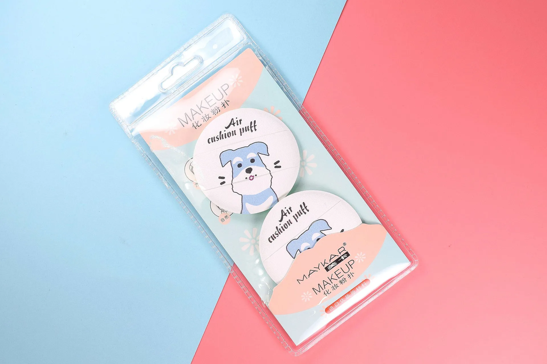 Eco-friendly Bag Air Cushion Puff Pack of 2 BB Cotton Puff Sponge Face Powder Universal Wet And Dry Dual Purpose Makeup Tool 304