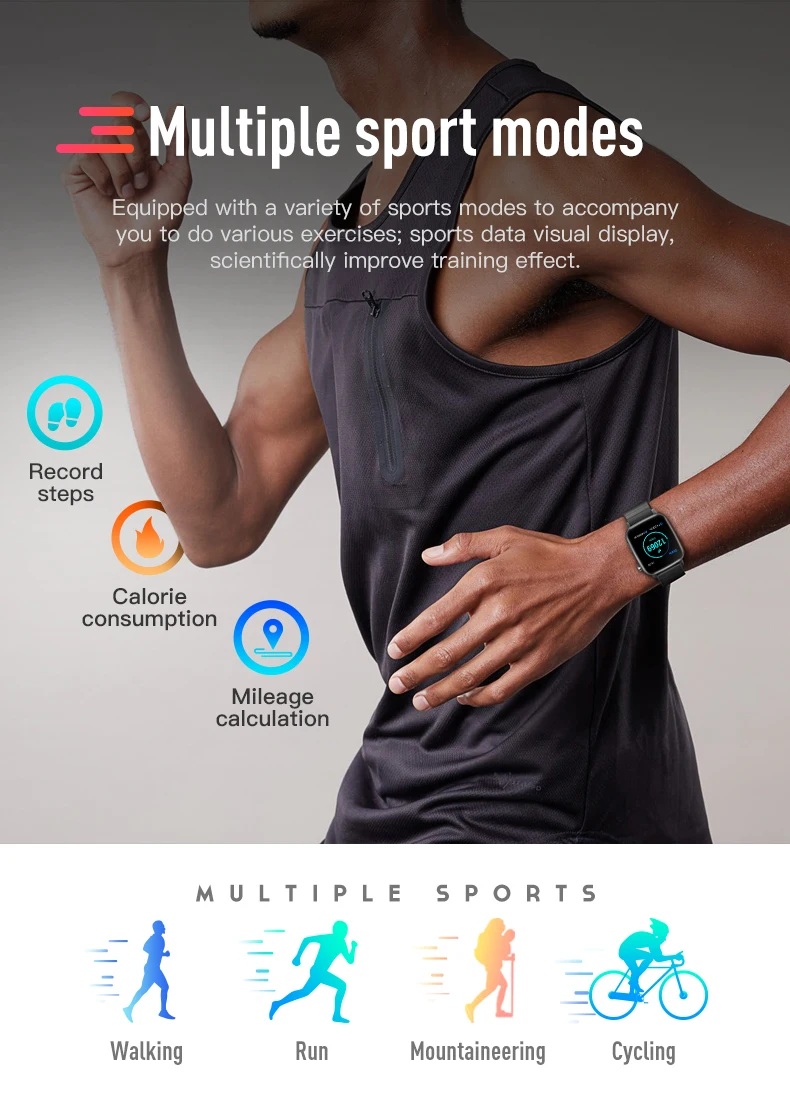 Fitness Tracker Body Temperature Heart Rate Blood Pressure Blood Oxygen Smart Watches with ECG PPG SPO2 for Old Men Women SP1