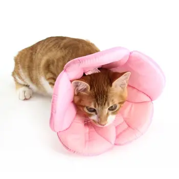 

Pet Recovery Cone E-Collar Cat Dog Comfortabe Flower Pattern Elizabethan Collar