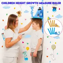 Мультяшные животные Съемные Дети 3D высота диаграмма измерения высоты стены стикер Музыка играть с магнитной игрушкой