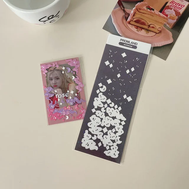 1Pc Gradient Ribbon Star Decoration Laser Stickers Scrapbooking Hand Account Kawaii Stationery Korean Sticker School Suppliesr 1Pc Laser stickers H