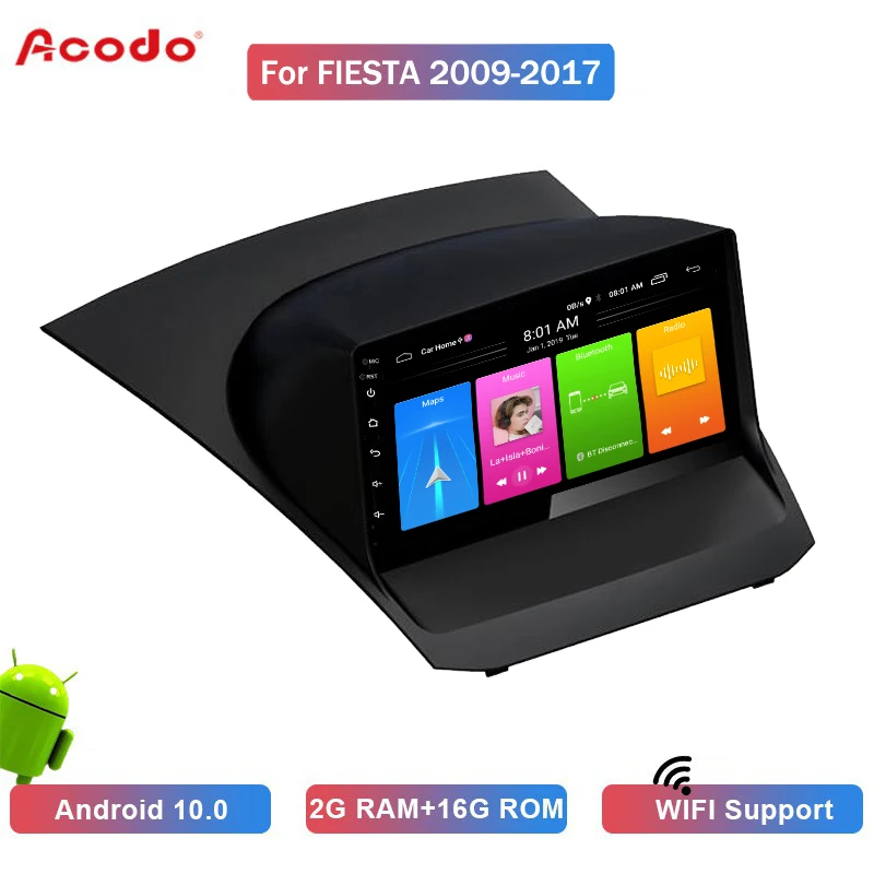 

ACODO 2G RAM 16G ROM Android 10.0 Car Radio Multimedia Player For Ford Fiesta 2009-2017 Navigation GPS 2 Din