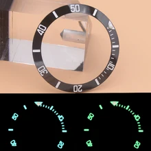 

38mm Blue Green Luminous Ceramic Bezel Insert For Seiko SKX007 SKX009 SUB GMT Flat bezel Men's Watches Replace Watch Accessories