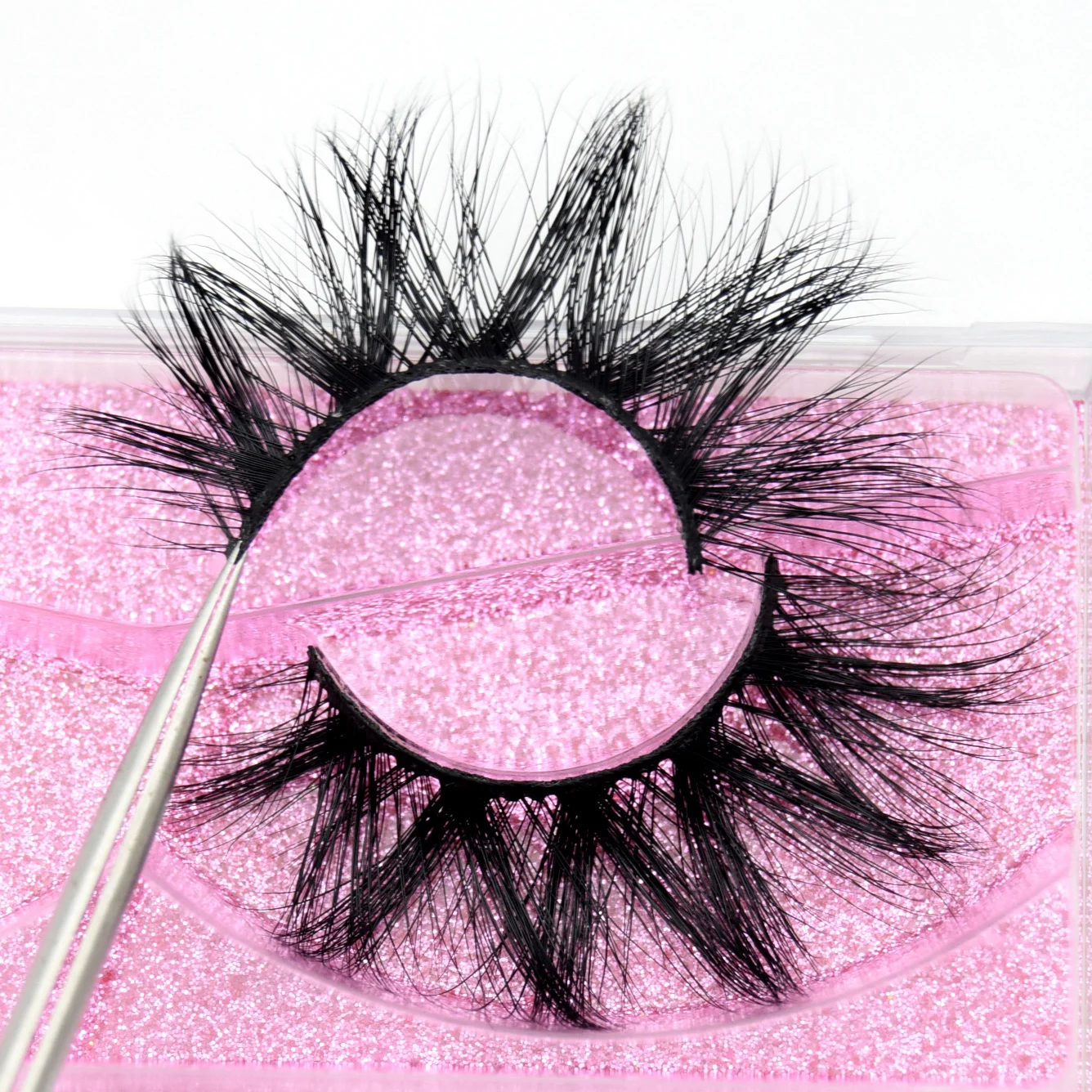 

Visofree Luxury 5D Mink Hair False Eyelashes Wispy Cross Fluffy Mink Lashes Extension Tools Makeup Handmade Mink Eyelashes K18