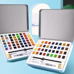 2021New Pearlescent Solid Watercolor Paint Set 12/36/48 Color Portable Paint for Beginners Art Painting Art Supplies for Artist