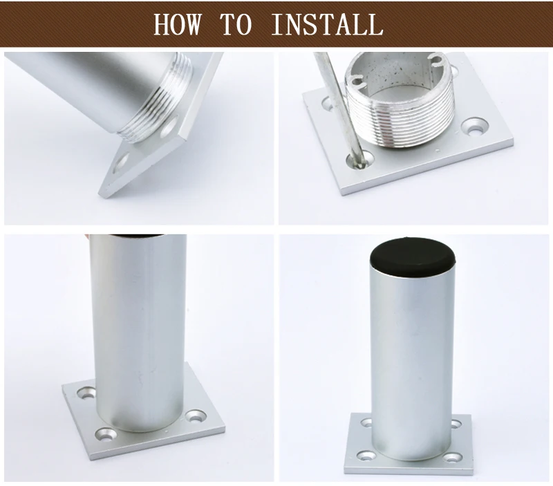 Myhomera 4Pcs/Set Furniture Feet Legs Adjustable Cabinet Sofa Leg 60/80/120/180/250mm Aluminum Cupboard Coffee Table Protec Foot